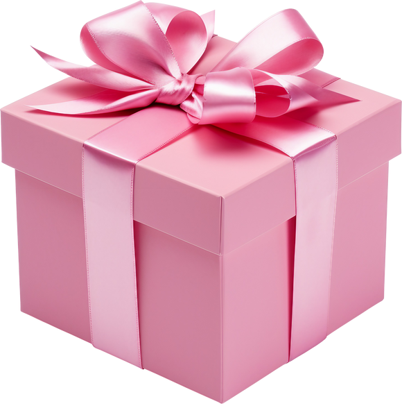 Pink Gift Box With Pink Ribbon